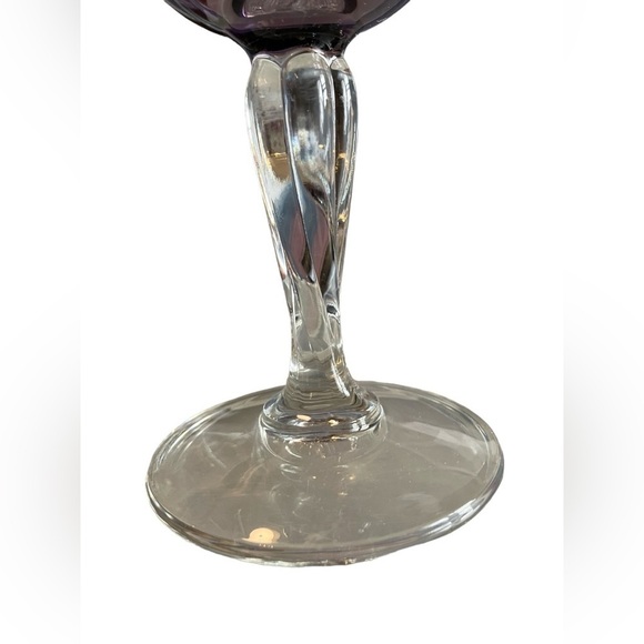 Set 4 Pear Jumbo Painted Goblets Black Tinted Heavy Twist Stem 8x4” - Picture 6 of 7